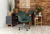 Fotel kubełkowy do biurka  FABIO zielony/chrom