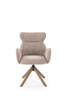 Krzesło z funkcją obracania K585 w kolorze ciemnego beżu i jasnego orzecha