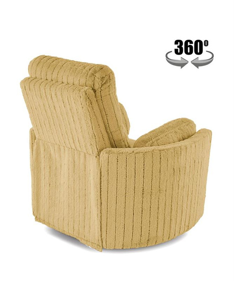 Elektryczny fotel wypoczynkowy PEGAS w kolorze musztardowym z funkcją relaks