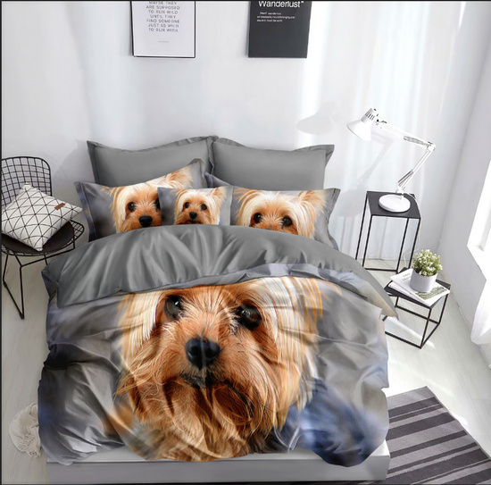Pościel w psy 160 x 200 3cz Mikrofibra 3D Andreas 1499