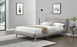Eleganckie łóżko do sypialni ELANDA 160 cm jasny szary