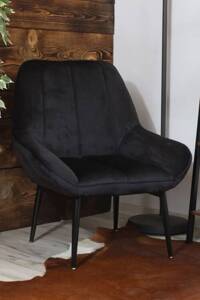 Welurowy fotel wypoczynkowy zoti FATTY czarny welur | czarne nóżki