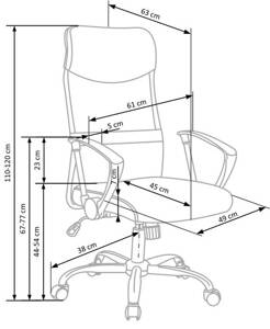  Nowoczesny fotel biurowy z tkaniną membranową VIRE czarny