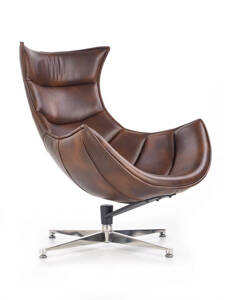 Designerski fotel wypoczynkowy LUXOR w kolorze ciemny brąz