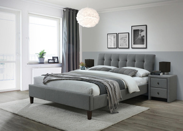 Designerskie łóżko tapicerowane SAMARA 2 160 szare
