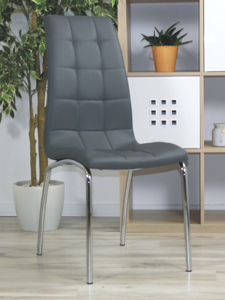 Eleganckie krzesło z ekoskóry Corso B szare