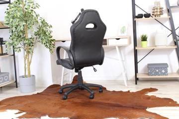 Nowoczesny fotel biurowy RACER z ekosóry czarno/szary