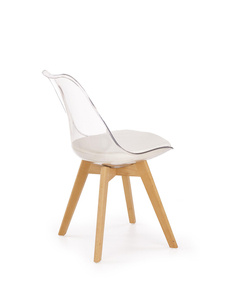 Skandynawskie krzesło K246 bezbarwne/buk