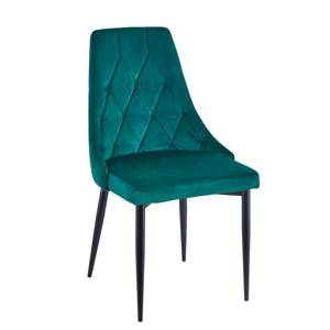 Stylowe krzesło pikowane z tkaniny welurowej SOPRANO III zielony welur