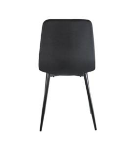 Stylowe krzesło welurowe ESLA czarne z czarnymi nogami