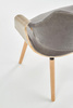 Designerskie krzesło z drewna giętego K396 jasny dąb/ szary