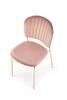 Eleganckie Krzesło w kolorze różowym ze złotymi nogami K499