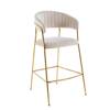 Eleganckie krzesło barowe w stylu glamour MARGO beżowy welur /złoty