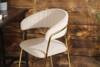 Eleganckie krzesło barowe w stylu glamour MARGO beżowy welur /złoty