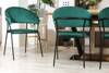 Eleganckie krzesło do jadalni MARGO | zielony welur, czarny stelaż