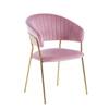 Eleganckie krzesło do jadalni w stylu glamour MARGO 2 różowe welur /złoto