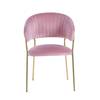 Eleganckie krzesło do jadalni w stylu glamour MARGO 2 różowe welur /złoto