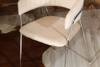 Eleganckie krzesło do jadalni w stylu glamour MARGO  beżowy welur / srebrny stelaż