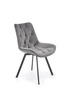 Eleganckie pikowane krzesło w kolorze popielatym K519