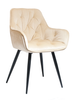 Krzesło fotelowe z podłokietnikami AURORA | beżowy welur, styl loft