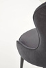 Krzesło na czarnych metalowych nogach K366 z weluru szare