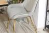 Krzesło welurowe szare CALIPSO na złotych nogach