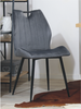 Krzesło welurowe z rączką MOLLY szare