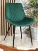 Krzesło welurowe zielone CALIPSO na czarnych nogach