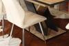 Krzesło z uchwytem tapicerowane MOLLY | beżowy welur, srebrne detale