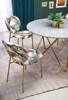 Piękny stół okrągły w stylu glamour BONELLO blat - popielaty marmur/ nogi - złoty