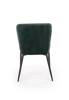 Stylowe krzesło K399 z miękkiego weluru na czarnym stelażu butelkowa zieleń
