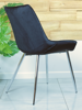 Stylowe krzesło VERSO | czarny welur, chromowane nogi