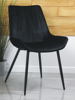 Stylowe krzesło VERSO | czarny welur, czarne nogi
