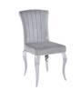 Stylowe krzesło z weluru na srebrnych nogach VENLO szare