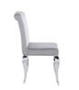 Stylowe krzesło z weluru na srebrnych nogach VENLO szare
