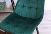 Welurowe Krzesło do jadalni IVO zielone z czarnymi nogami