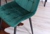 Welurowe Krzesło do jadalni IVO zielone z czarnymi nogami