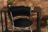 Welurowe krzesło barowe glamour ROSA 2 | czarna plecionka, srebrny stelaż