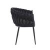 Welurowe krzesło glamour ROSA 2 | czarna plecionka, czarny stelaż