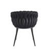 Welurowe krzesło glamour ROSA 2 | czarna plecionka, czarny stelaż