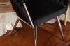 Welurowe krzesło glamour ROSA | czarna plecionka, srebrny stelaż