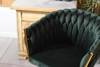 Welurowe krzesło glamour ROSA | zielona plecionka, złoty stelaż